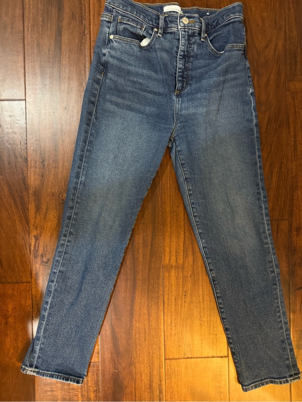 LOFT High-Rise Slim Straight Jeans - Blue Denim